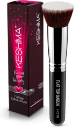 Flat Top Kabuki Brush By Keshima - Premium Foundation Brush, Buffing Brush, Blending Brush, Face Brush