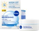 NIVEA Refreshing Day Face Cream SPF 30 (50ml), Hydrating Face Moisturiser with Aloe Vera and Hyaluronic Acid, Moisturiser with SPF for Normal Skin