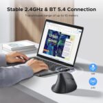 UGREEN Ergonomic Wireless Mouse, Bluetooth 5.4&2.4GHz Dual Modes Computer Mouse, 12-Month Battery, 4 Adjustable DPI 4000/2000/1600/1000, Silent 6-Buttons, for Windows/macOS/Android, Laptop/PC, etc. - Image 3