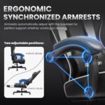 Gaming Chair for Adults Gaming Chairs-Video Game Chairs with Footrest Headrest and Lumbar Support Ergonomic Height Adjustable Game Reclining Chair for Gamer Oversize Black - Image 7