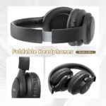 KVIDIO Bluetooth Headphones Over Ear, 65 Hours Playtime Wireless Headphones with Microphone, Foldable Lightweight Headset with Deep Bass,HiFi Stereo Sound for Travel Work PC Cellphone (Black) - Image 5