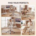 Warmiehomy Big and Tall Office Chair for Home, Cross Legged Office Chair with Footrest, Ergonomic Heavy Duty Office Chair with 155° Recline & Armrests, Computer Desk Chair 72 * 50 * 120CM (White) - Image 8