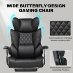 GTPLAYER Gaming Chair, Executive Office Desk Chair with Footrest Ergonomic Heavy Duty High Back Lumbar Support Home Recliner Swivel Computer Chairs, Black - Image 5