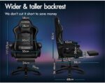 ELFORDSON Gaming Chair with 2-point Massage Lumbar Cushion, High Back PC Computer Game Chair, 150° Reclining Office Chair with Headrest & Footrest, 360°... - Image 3
