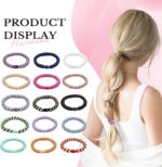 Sularpek 15 Pcs Hair Bobbles, Mixed Color Elastic Hair Ties for Women and Girls, Thick No Damage Bands, Ponytail Holders - Image 3