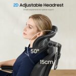Office Chair, Ergonomic Desk Chair with 2D Lumbar Support and Adjustable Headrest, Swivel Computer Chair with Padded Flip-up Armrests & Thickened Seat,High Back Executive Chair for Home Office - Image 3