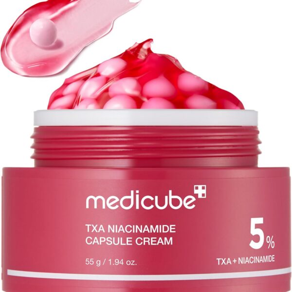 medicube TXA+Niacinamide Capsule Cream | Dual Radiance Moisturiser, Ideal for Use After Spot Care | For Uneven Skin Tone, Texture & Hydration | 99% Pure Tranexamic Acid | Korean Skincare | 1.94oz