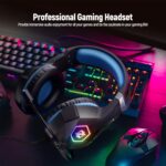 Gaming Headset Stereo Surround Sound Gaming Headphones with Breathing RGB Light & Adjustable Mic for PS4 PS5 PC Xbox One Laptop Mac - Image 4