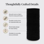 Kitsch Black Hair Ties 20pcs No Damage - Hair Bands for women - Strong Stretchy Hairbands & Hair Bobbles - Soft Nylon Hair Elastics, Snag-Free Rubber... - Image 6