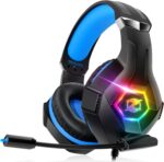 Gaming Headset Stereo Surround Sound Gaming Headphones with Breathing RGB Light & Adjustable Mic for PS4 PS5 PC Xbox One Laptop Mac - Image 6