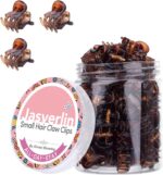 JASVERLIN Small Hair Claw Clips, Fine Thin Short Hair Accessories for Women Girls, Mini Tiny Claw Clip Cute Super Grip Plastic Jaw 50 Pcs (Dark Brown)