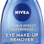 NIVEA Double Effect Waterproof Eye Make-Up Remover (125ml), Daily Use Face Cleanser for Make-Up and Mascara with Cornflower Extract and Biotin
