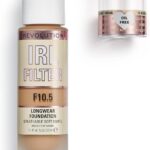 Revolution Beauty London IRL Filter, Longwear Foundation, Medium to Full Coverage, Matte Finish, 16 Hour Wear, F10.5, Skin tones, 23ml