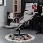 Gaming Chair, Ergonomic Gaming Chair, Computer Chair with Headrest and Lumbar, Racing Computer Chairs, Height Adjustable Rotating PC Chairs, Grey Black - Image 2