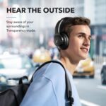 soundcore by Anker Q20i Hybrid Active Noise Cancelling Foldable Headphones, Wireless Over-Ear Bluetooth, 40H Long ANC Playtime, Hi-Res Audio, Big Bass, Customize via an App, Transparency Mode (Black) - Image 4