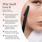 Kitsch Dermaplane Razor for Women Face – Face Razors for Women & Men, Eyebrow Trimmer & Face Shaver – Exfoliating Facial Razor & Skin Care Tool for Smoother Skin - Black, 12 pcs - Image 2