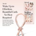 Kitsch Satin Heatless Curlers Set – Heatless Curls Overnight with 34" Hair Curler & 2 Satin Scrunchies – Comfortable Hair Curlers to Sleep In for Frizz-Free, No Heat Damage Styling - Sunset Tie Dye - Image 2