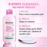 Garnier Micellar Cleansing Water 700ml, Gentle face cleanser & Make up Remover, Suitable For All Skin Types Including Sensitive Skin, Soothing Formula, Dermatologically Tested - Image 8