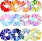 Kavya Scrunchies for Girls, Velvet Scrunchy Rainbow Hair Bands Soft Premium Hair Bobbles for Women Elastic Ponytail Holders Tie Dye Hair Accessories for...