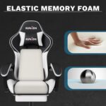 SUKIDA Gaming Chair, Ergonomic Computer Chairs with Footrest, Comfy Office Chair with Headrest, Massage Gaming Chair for Adult, Height Adjustable Pc Chair, 360° Swivel - Image 3