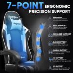 Gaming Chair for Adults Gaming Chairs-Video Game Chairs with Footrest Headrest and Lumbar Support Ergonomic Height Adjustable Game Reclining Chair for Gamer Oversize Black - Image 6