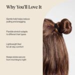 Kitsch Black Hair Ties 20pcs No Damage - Hair Bands for women - Strong Stretchy Hairbands & Hair Bobbles - Soft Nylon Hair Elastics, Snag-Free Rubber... - Image 7