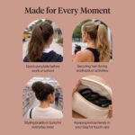 Kitsch Black Hair Ties 20pcs No Damage - Hair Bands for women - Strong Stretchy Hairbands & Hair Bobbles - Soft Nylon Hair Elastics, Snag-Free Rubber... - Image 2