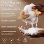 CORATED 2pcs African Exfoliating Net Sponge - Bath & Shower Net Sponges, Scrubbing Net Body, Beauty Skin Cleaning for Shower SPA Massage (Light Purple & Light Green) - Image 3