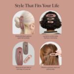 Kitsch Flat Claw Clips for Women - Strong Grip, Comfortable Design | Durable Plastic, Glossy Finish | Lay Down Claw Clip | For All Hair Types | Ideal Gifts for Women - Terracotta, 3pcs - Image 5