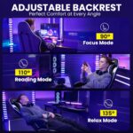 Gaming Chair for Adults Gaming Chairs-Video Game Chairs with Footrest Headrest and Lumbar Support Ergonomic Height Adjustable Game Reclining Chair for Gamer Oversize Black - Image 10