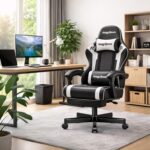 Gaming Chair for Adults Gaming Chairs-Video Game Chairs with Footrest Headrest and Lumbar Support Ergonomic Height Adjustable Game Reclining Chair for Gamer Oversize Black - Image 3