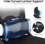 Office Chair, Ergonomic Desk Chair with 2D Lumbar Support and Adjustable Headrest, Swivel Computer Chair with Padded Flip-up Armrests & Thickened Seat,High Back Executive Chair for Home Office - Image 2