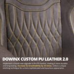 Dowinx Gaming Chair for Adults - Recliner Armchair with Massage Lumbar Support, Swivel, Ergonomic Gaming Chair with Footrest, Office Chair PU Leather Brown - Image 2