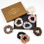 Lolalet Hair Scrunchies Satin Scrunchies for Women, Soft Hair Ties Scrunchy Cute Ponytail Holder Hair Accessories with Elastic Hair Bands for Girls Thick Thin Curly Hair -8 Pack, Style A