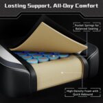 Yaheetech Gaming Chair, Ergonomic Racing Gaming Chair with Massage Lumbar Pillow, High-Back Office Chair with Slide-Out Footrest and Padded Linkage Armrests for Adults (Black/White) - Image 10