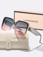 LINFEMAND Fashion Oversized Outdoor Decoration Fashion Glasses, Windproof Driving, Beach Party Festival Gift For Men And Women Elegant Outfit For Summer Beach Vacation,Outdoor,Travel Shades Elegant Style Oversized Square Frame