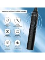 Electric Toothbrush – 6 Cleaning Modes, IPX7 Waterproof And USB Rechargeable | Smart Timer, 300mAH Battery, Gentle Bristles And Multiple Color Options For Whitening Teeth, Healthy Gum And Superior Oral Care With 30-Day Battery Life And Replaceable Brush Heads - Image 4