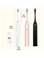 Electric Toothbrush – 6 Cleaning Modes, IPX7 Waterproof And USB Rechargeable | Smart Timer, 300mAH Battery, Gentle Bristles And Multiple Color Options For Whitening Teeth, Healthy Gum And Superior Oral Care With 30-Day Battery Life And Replaceable Brush Heads - Image 3