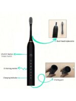 Electric Toothbrush – 6 Cleaning Modes, IPX7 Waterproof And USB Rechargeable | Smart Timer, 300mAH Battery, Gentle Bristles And Multiple Color Options For Whitening Teeth, Healthy Gum And Superior Oral Care With 30-Day Battery Life And Replaceable Brush Heads - Image 7