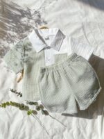 Vintaside Kids Baby Boy Decorated Patch Pocket Lapel Short Sleeve Cardigan And Shorts Set - Image 6