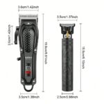 HIENA 2 Pieces Professional Hair Clipper Set, Cordless Hair Trimmer For Men, 5 Models And Styles, T9 Blade For Smooth Shaving, USB Charging Port With LED Indicator, 1500mAh Lithium Battery, Best Companion For Home Haircut - Image 6