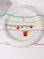 4pcs Bohemian Handmade Beaded Colorful Square Fish & Starfish Pendant Multilayer Necklace Set For Women, Suitable For Daily, Party, Beach, All Seasons - Image 4