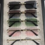 1pc/5pcs Metal Frameless Gear Gradient Rectangular Fashion Glasses, Fashionable Street Style Eyewear For Daily Wear