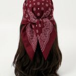 1pc Simple Printed 70cm Square Scarf, New Spring Bandana For Women, Versatile Waist Belt, Bag Decor, Headband, Fashion Neckerchief For Dress