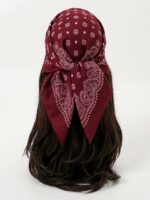 1pc Simple Printed 70cm Square Scarf, New Spring Bandana For Women, Versatile Waist Belt, Bag Decor, Headband, Fashion Neckerchief For Dress