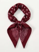 1pc Simple Printed 70cm Square Scarf, New Spring Bandana For Women, Versatile Waist Belt, Bag Decor, Headband, Fashion Neckerchief For Dress - Image 3