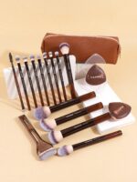 MAANGE 5pcs/13pcs/14pcs/17pcs/22pcs/38pcs Makeup Brush Set, Includes 14 Makeup Brushes + 1 Makeup Bag + 2 Makeup Sponges, Contains Foundation Brush, Blush Brush, Powder Brush, Eyeshadow Brush, Lash Brush, Eyebrow Brush, Lip Brush, Highlighter Brush, Concealer Brush. Makeup Brush Set, Travel Makeup Brush Set, Gift For Women And Girls.,Giveaways,Professional Makeup Brushes,Complete Makeup Set - Image 7