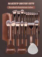 MAANGE 5pcs/13pcs/14pcs/17pcs/22pcs/38pcs Makeup Brush Set, Includes 14 Makeup Brushes + 1 Makeup Bag + 2 Makeup Sponges, Contains Foundation Brush, Blush Brush, Powder Brush, Eyeshadow Brush, Lash Brush, Eyebrow Brush, Lip Brush, Highlighter Brush, Concealer Brush. Makeup Brush Set, Travel Makeup Brush Set, Gift For Women And Girls.,Giveaways,Professional Makeup Brushes,Complete Makeup Set - Image 6