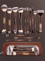 MAANGE 5pcs/13pcs/14pcs/17pcs/22pcs/38pcs Makeup Brush Set, Includes 14 Makeup Brushes + 1 Makeup Bag + 2 Makeup Sponges, Contains Foundation Brush, Blush Brush, Powder Brush, Eyeshadow Brush, Lash Brush, Eyebrow Brush, Lip Brush, Highlighter Brush, Concealer Brush. Makeup Brush Set, Travel Makeup Brush Set, Gift For Women And Girls.,Giveaways,Professional Makeup Brushes,Complete Makeup Set - Image 5