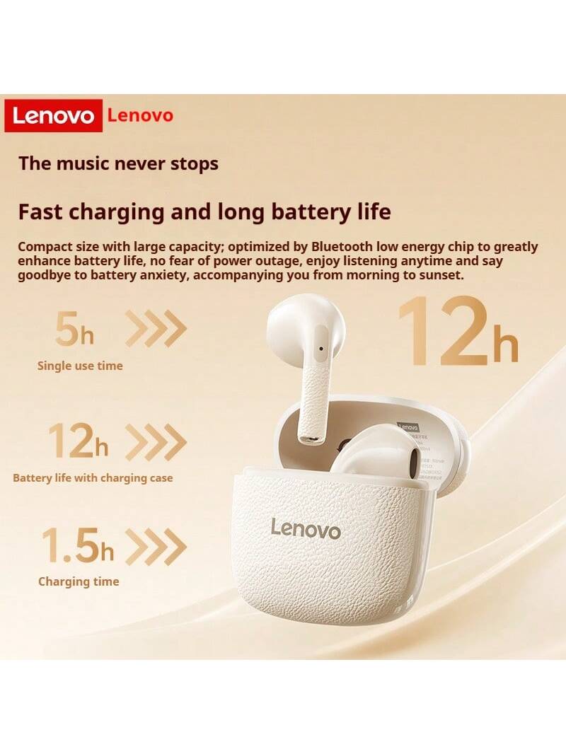 Lenovo EA166 Bluetooth 5.4 Earphones: High-Quality Sound, Smart Super-Clear Call Noise Cancellation, IPX5 Waterproof And Sweat-Proof Rating, Ultra-Low Latency. - Image 4